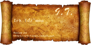 Irk Tímea névjegykártya