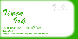 timea irk business card